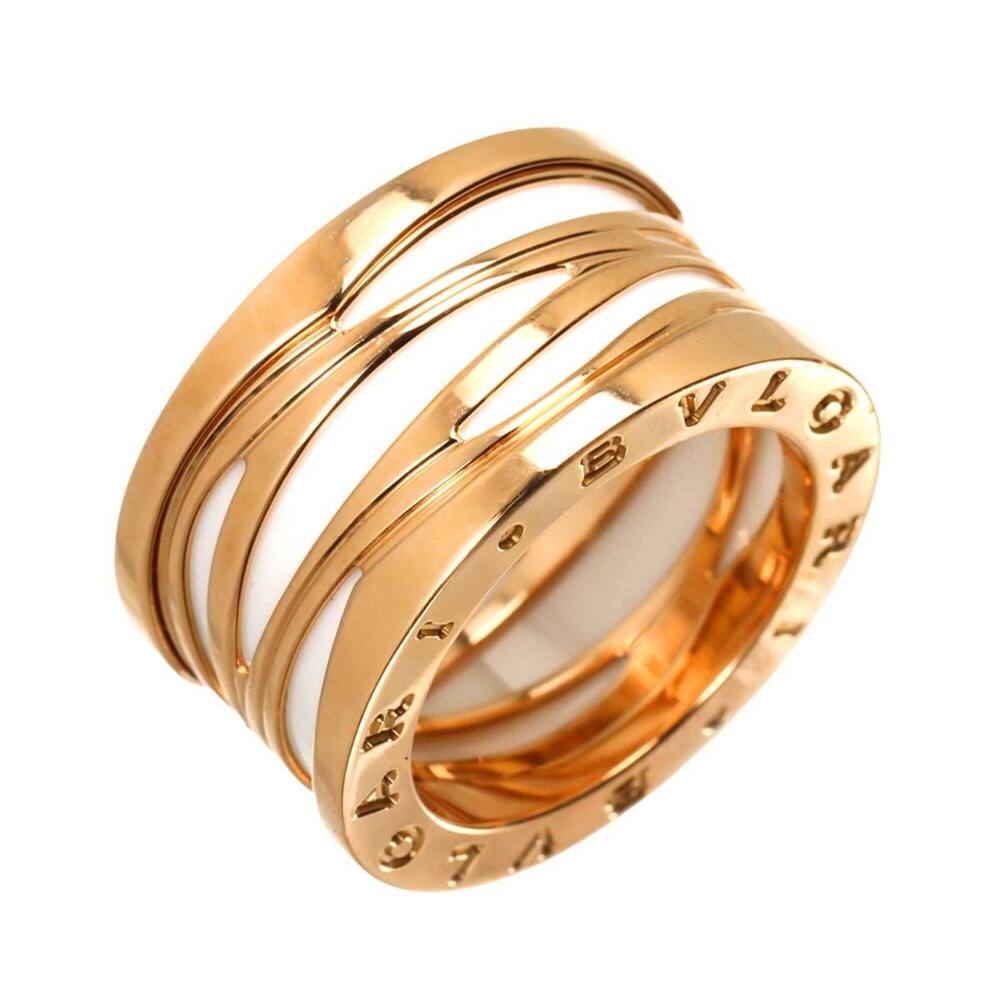 Bulgari BVLGARI B-zero1 Legend #53 Ring 18K PG White Ceramic Pink Gold 750